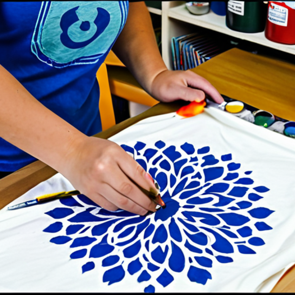 DIY 프로젝트에 대한 인터뷰 및 사례 연구 - Customizing a T-shirt**

"A person carefully painting a design onto a fully clothed t-shirt using fa...