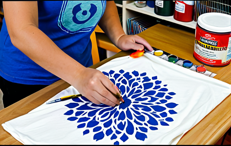 DIY 프로젝트에 대한 인터뷰 및 사례 연구 - Customizing a T-shirt**

"A person carefully painting a design onto a fully clothed t-shirt using fa...