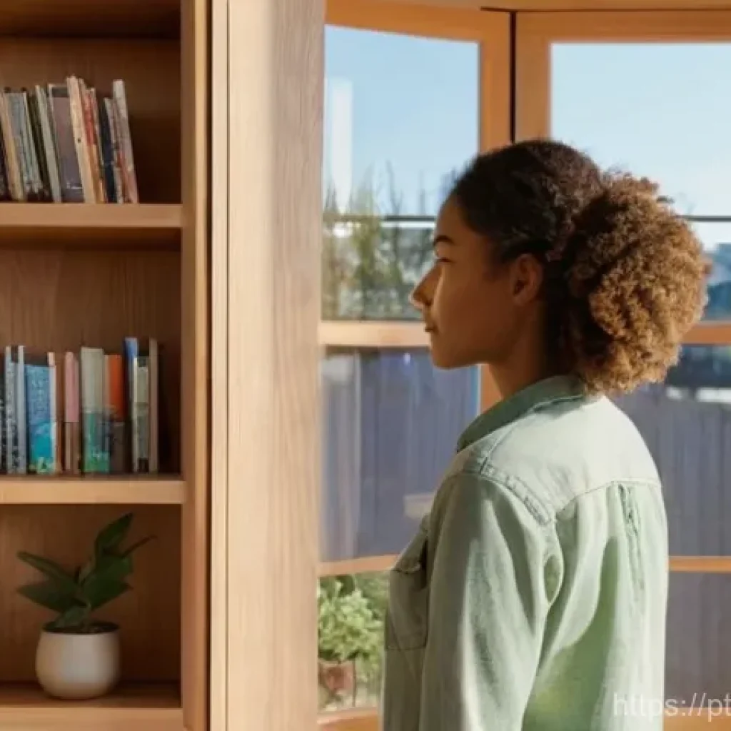 DIY 제작을 위한 성과 평가 방법 - **Prompt:** A young woman in her late 20s, with a thoughtful expression and a slight smile, stands b...