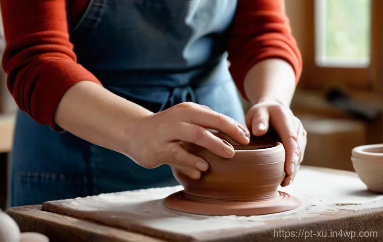 DIY 제작 워크숍 개최 방법 - Prompt 1: Passionate Ceramic Artist at Work**