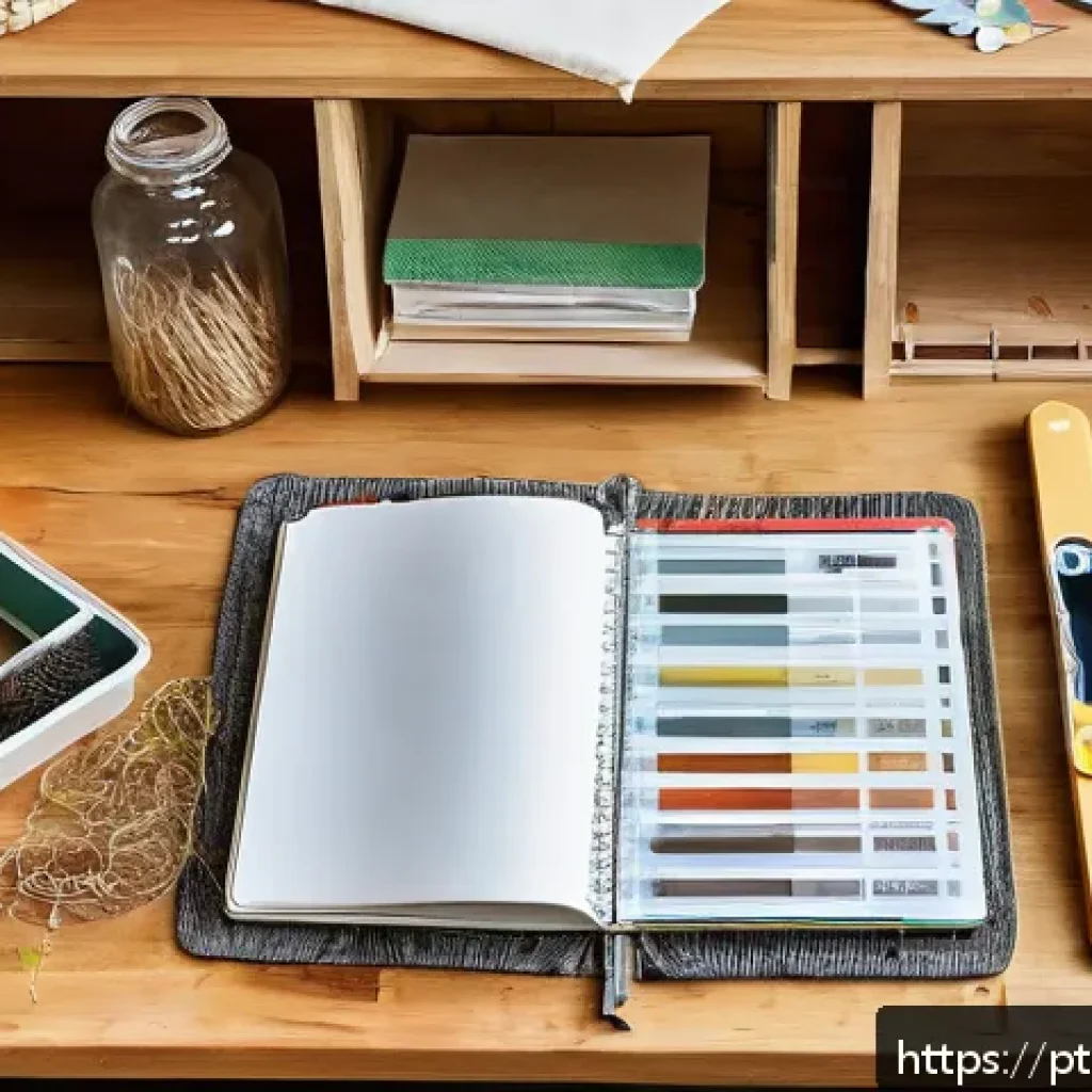 DIY 프로젝트의 단계별 가이드 - A cozy, well-organized DIY workspace featuring a bright, sunlit room with neatly arranged sustainabl...